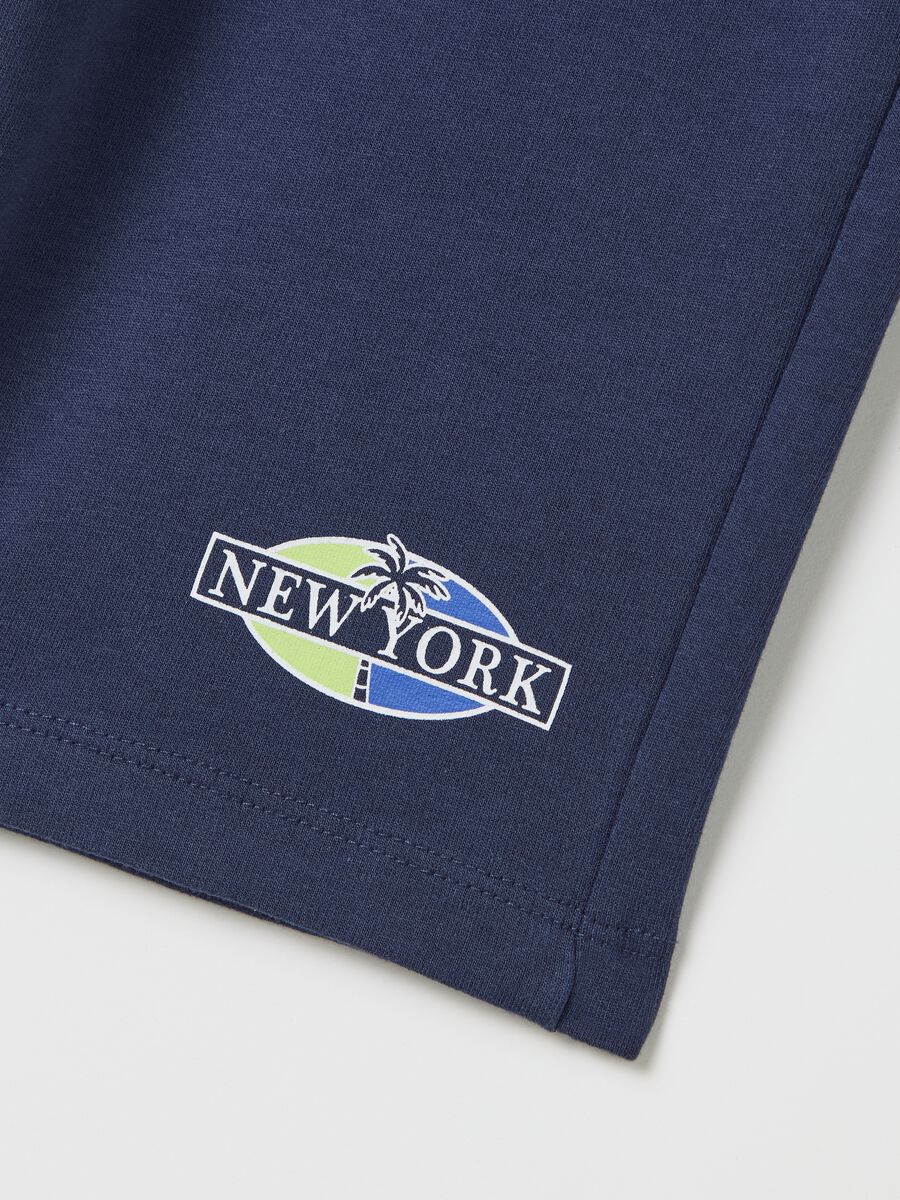 Blue shorts in pure cotton for boys_2