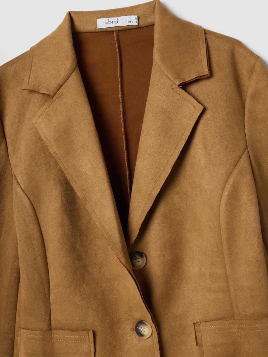 Brown regular-fit jacket with lapels and patch pockets_1
