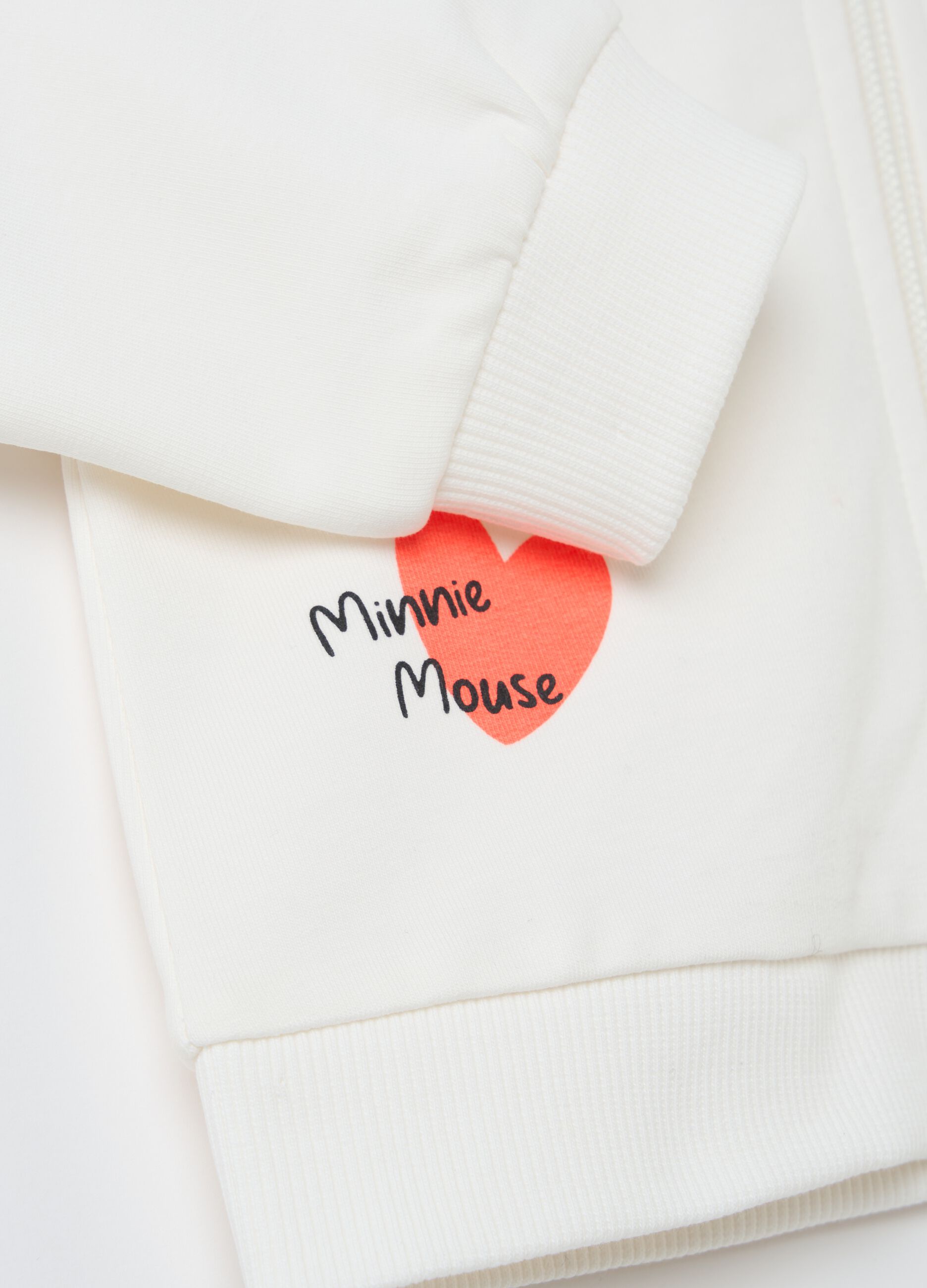 Full-zip in French Terry with Minnie Mouse print