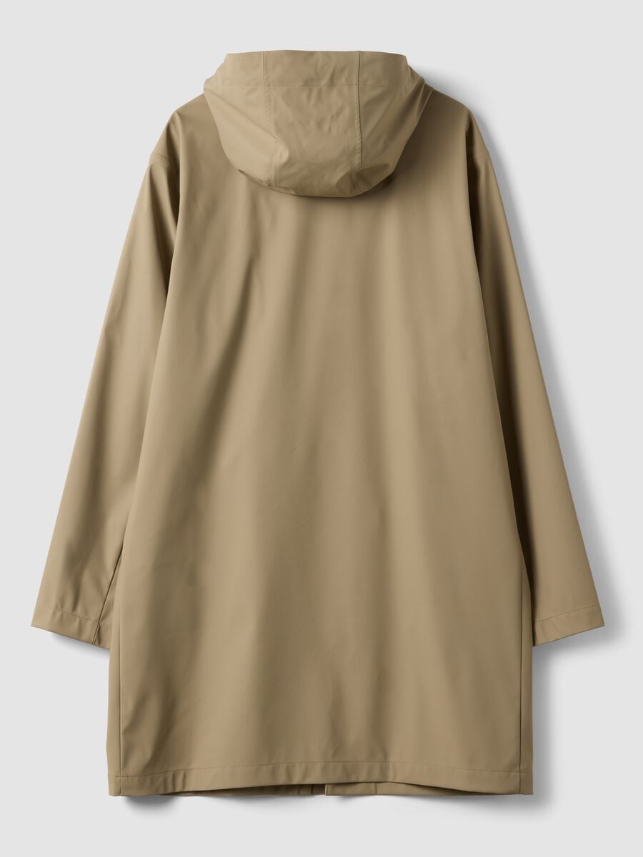 Impermeabile beige regular fit con zip_6