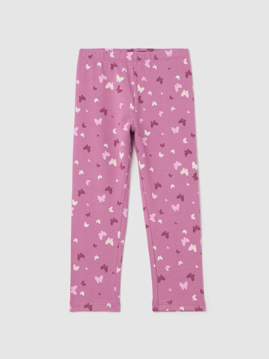 Three-quarter leggings in stretch cotton_0