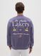 Purple cotton blend sweatshirt with Los Angeles Lakers print_2