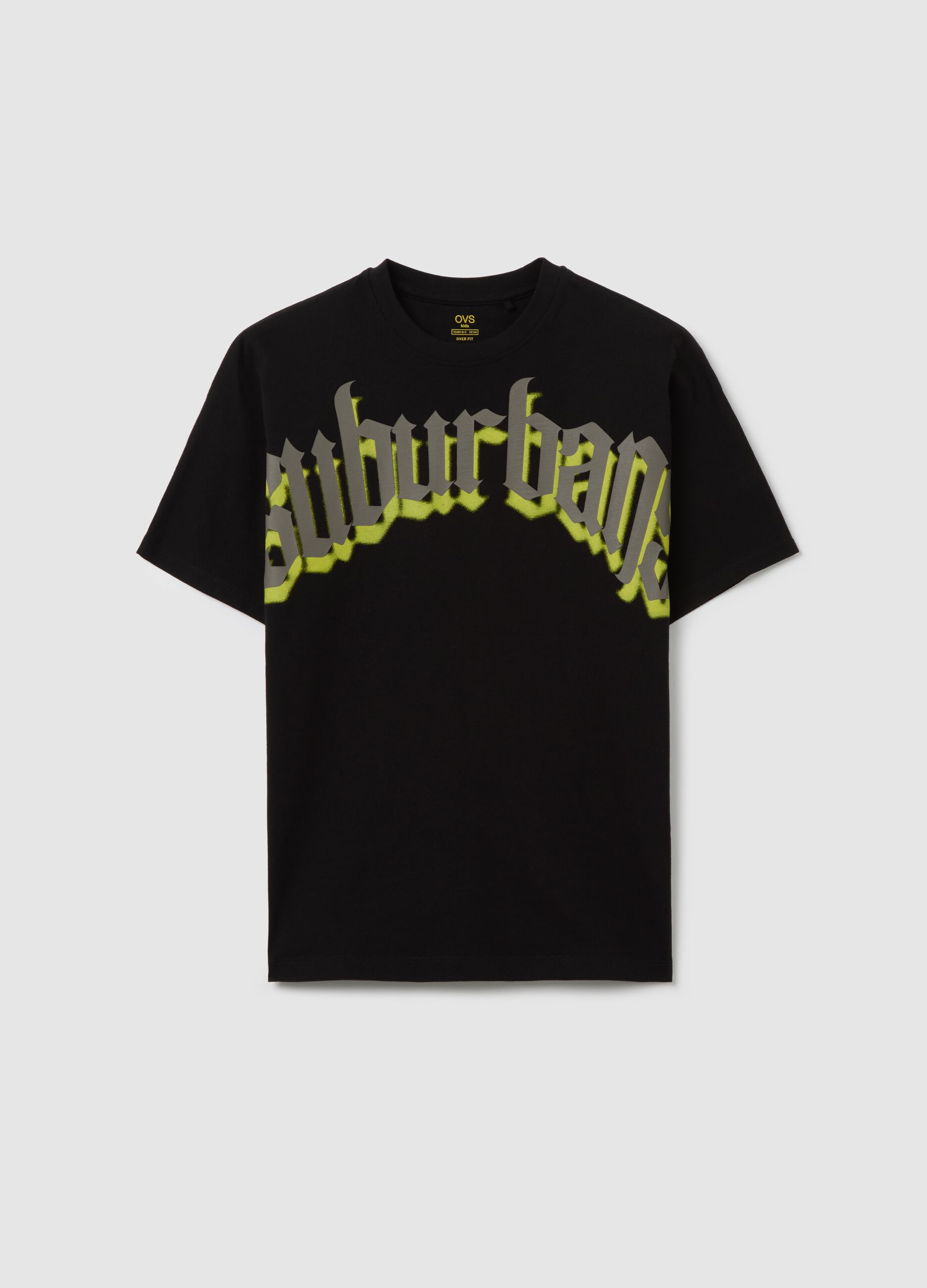 Black T-shirt with Suburbans print