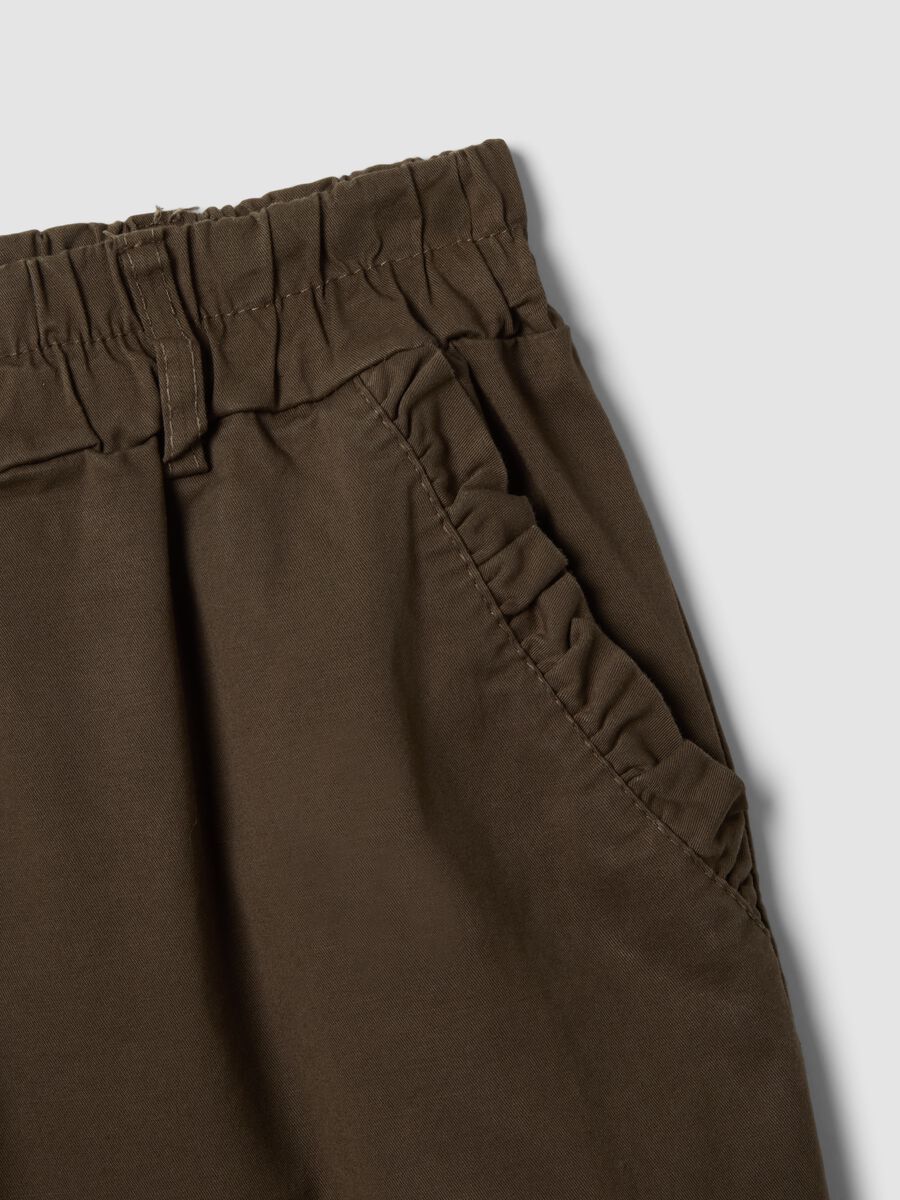 Pantaloni in cotone elasticizzato marroni regular fit_5