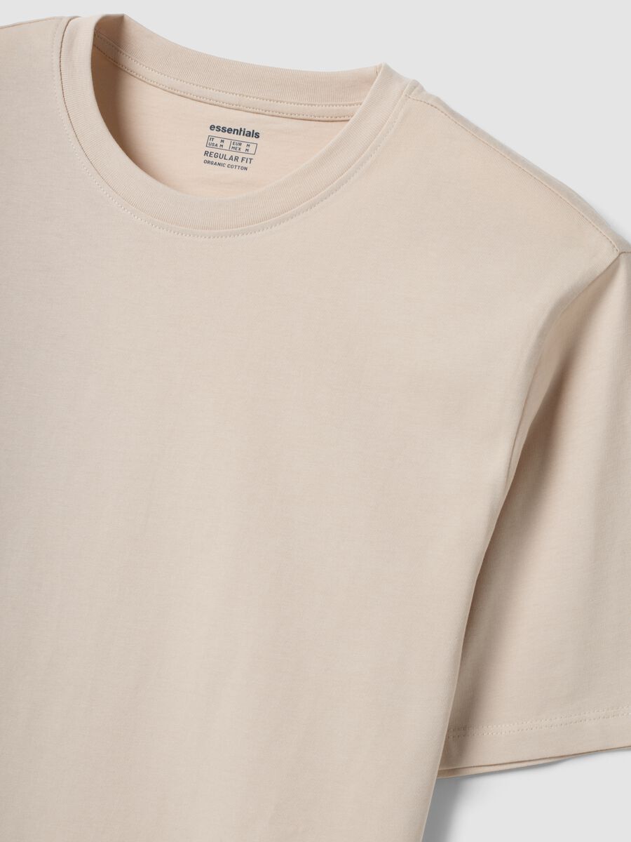 T-shirt beige in puro cotone organico jersey regular fit_6