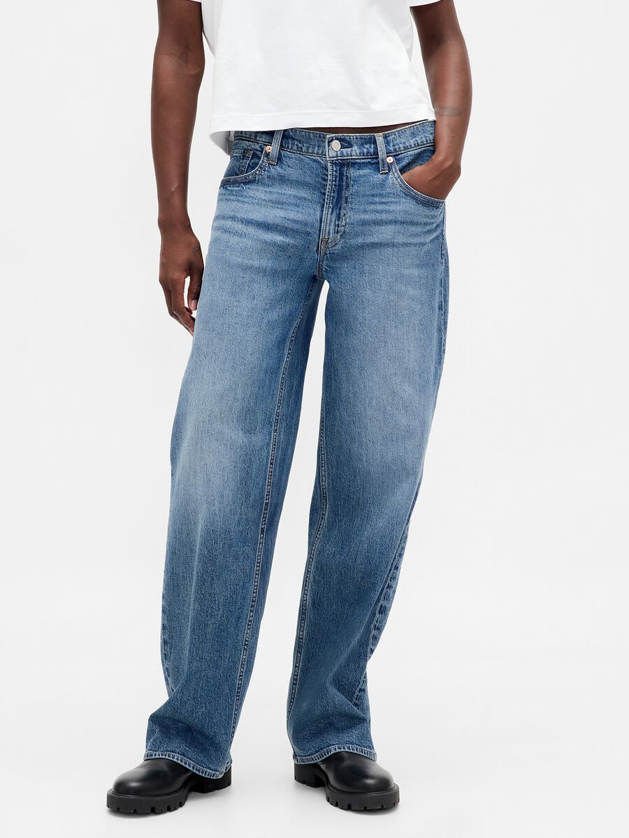 Wide-leg stretch denim jeans_1