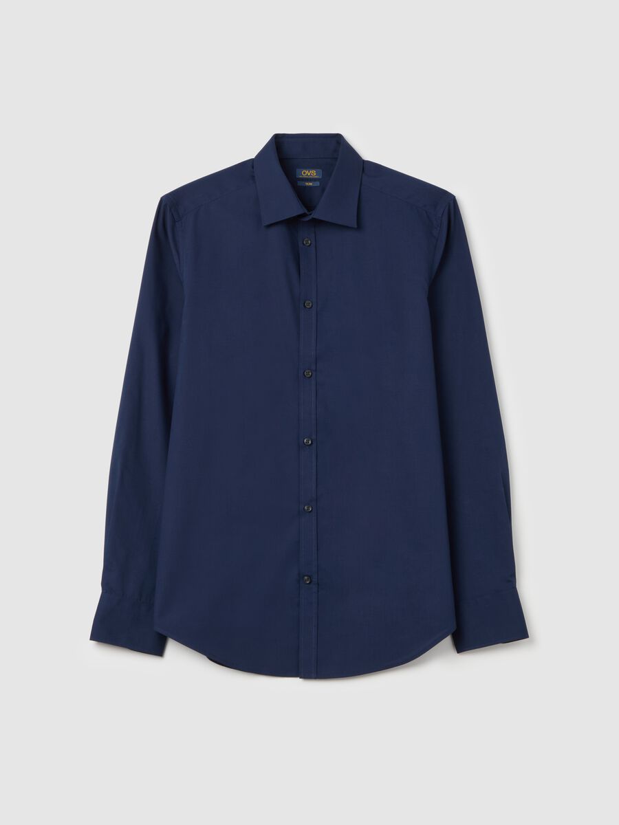 Slim-fit solid colour easy-iron shirt_4