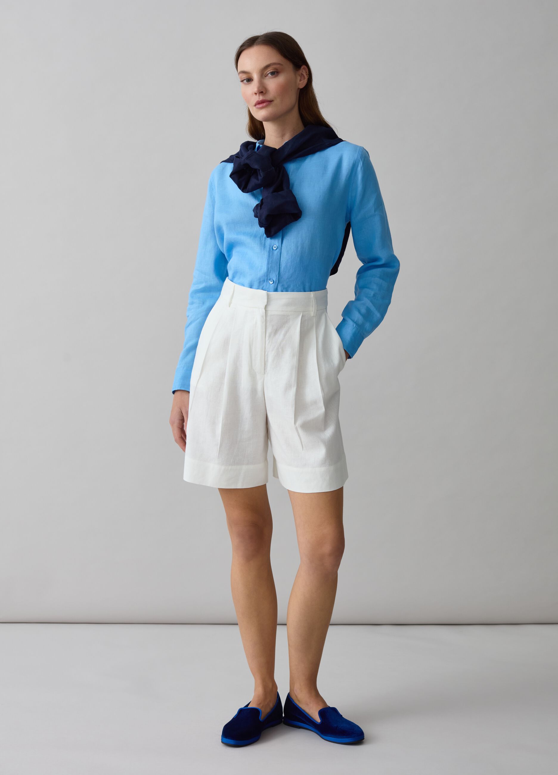 Contemporary shorts with pleating