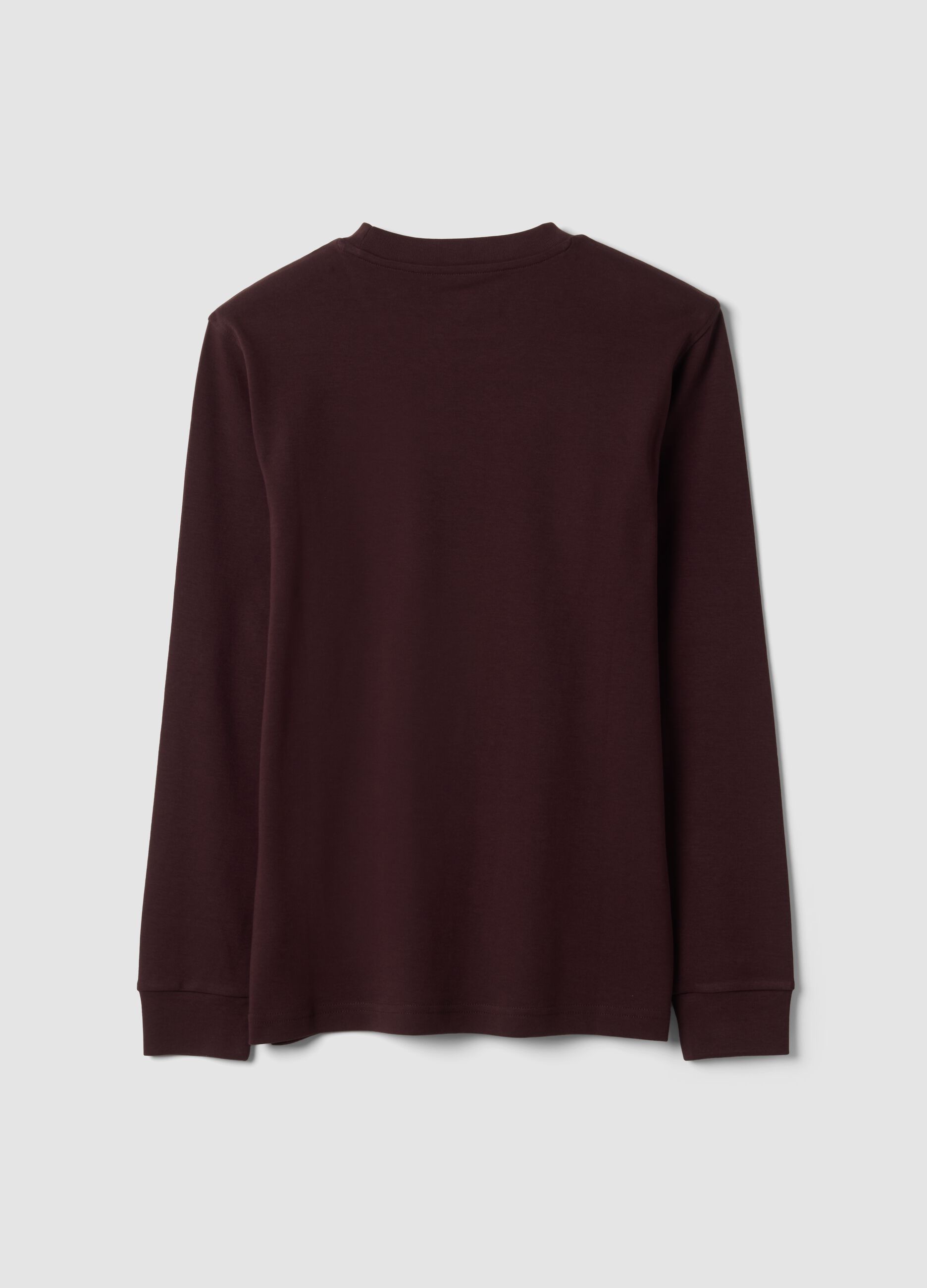 T-shirt marrone in puro cotone girocollo regular fit