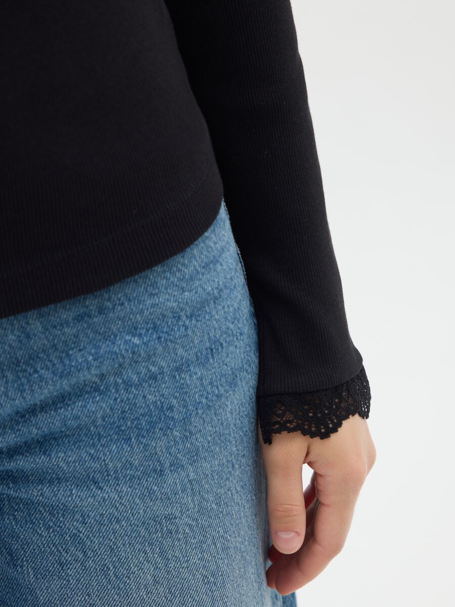 Maglia in misto cotone nera regular fit_3