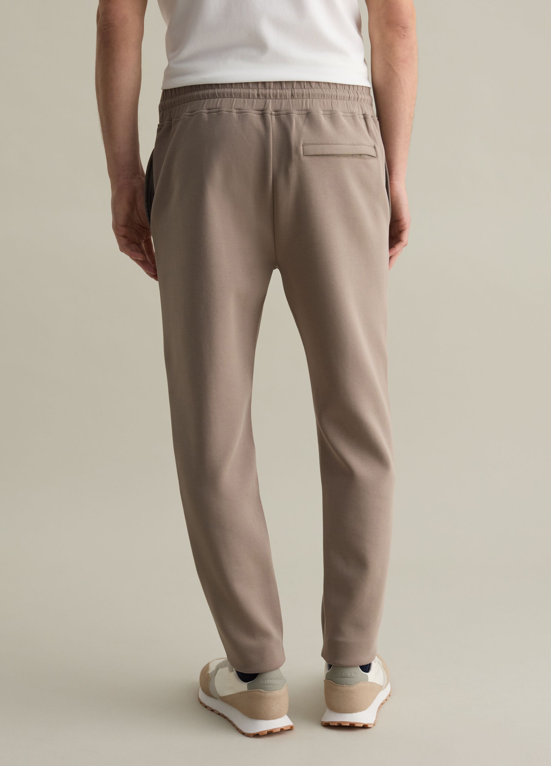 Technical fabric joggers with drawstring