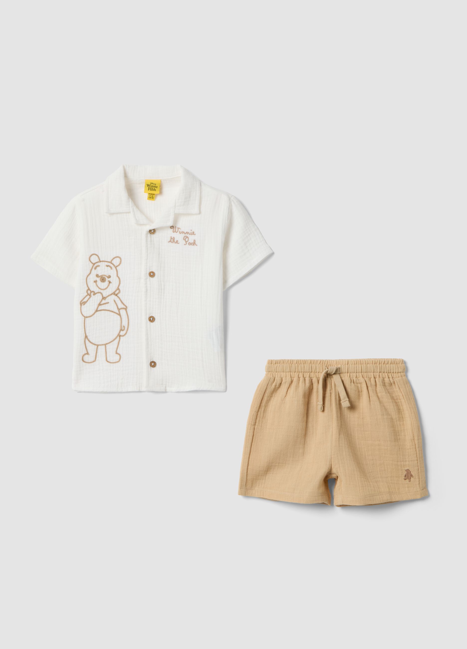 Multicolour 100% cotton boys&rsquo; set with Winnie the Pooh print