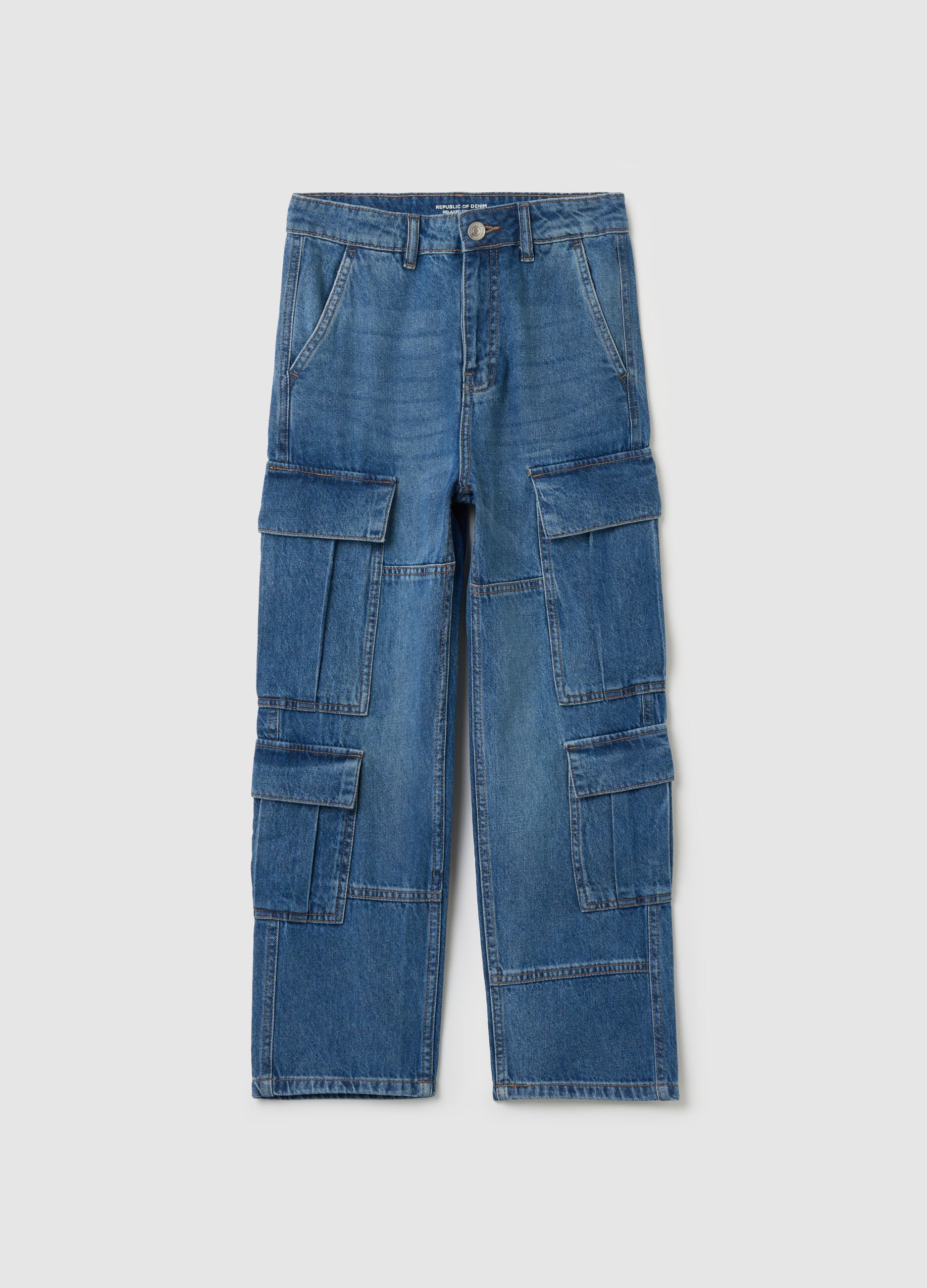 Relaxed-fit cargo jeans