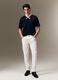 Slim fit white cotton stretch trousers_0