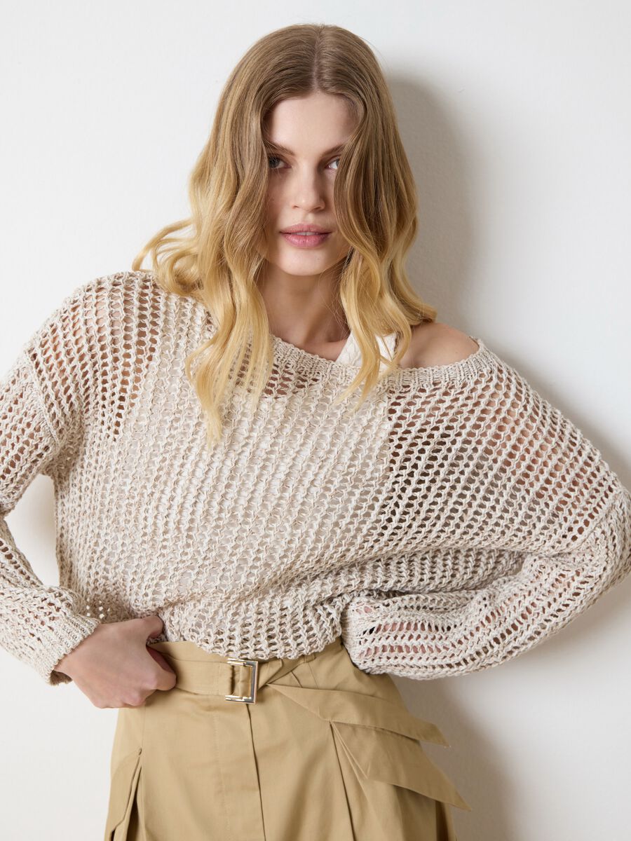 Openwork top with boat neck_2