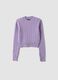 Purple cable-knit crew-neck jumper, regular fit_0