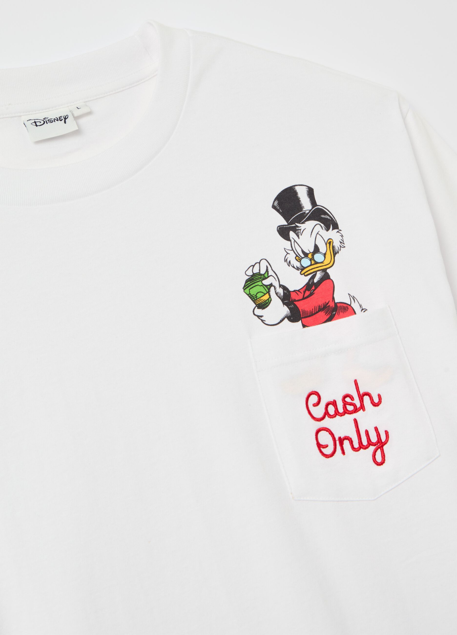 T-shirt in cotone con stampa Paperon de' Paperoni