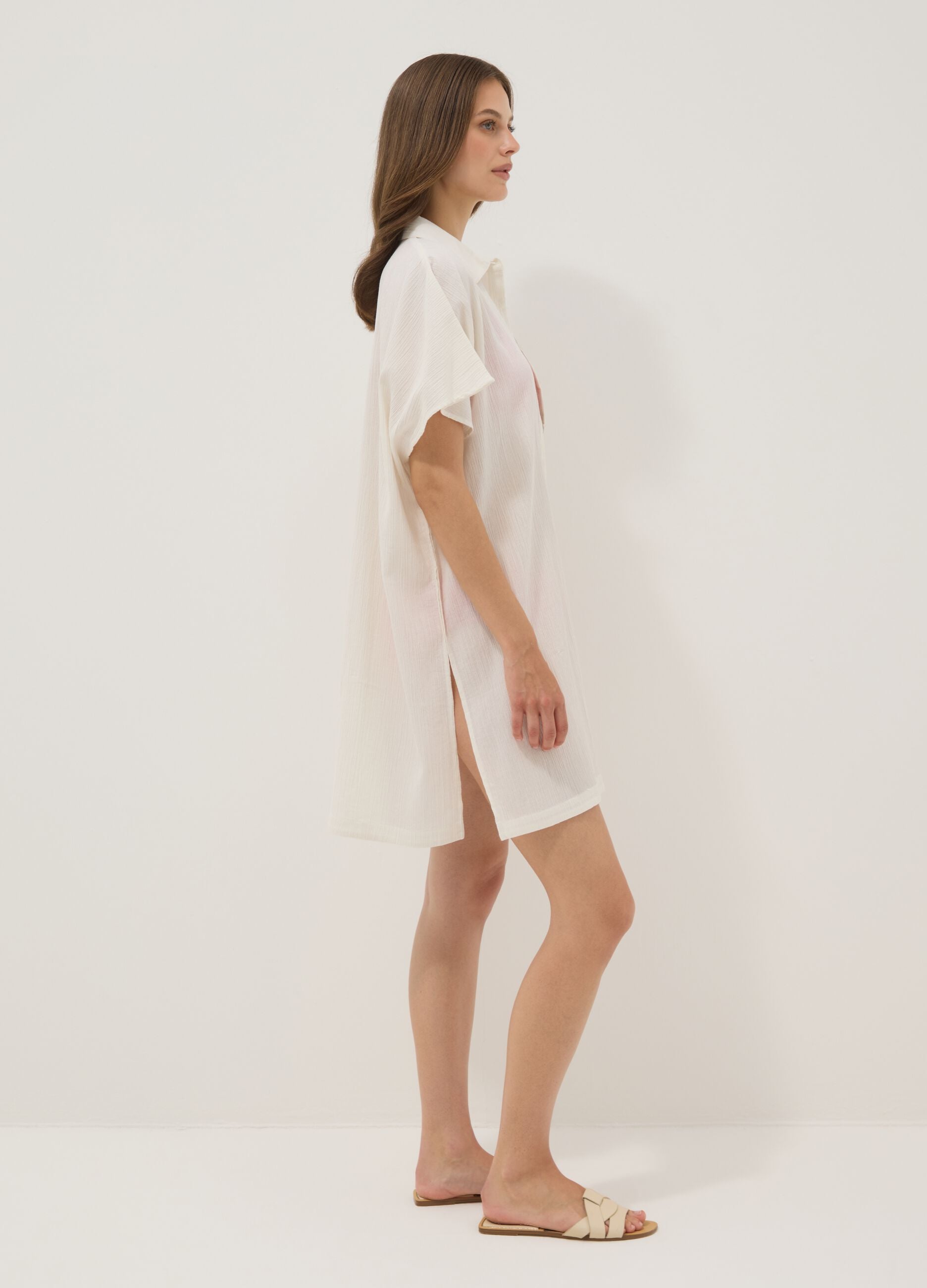 White pure cotton kaftan