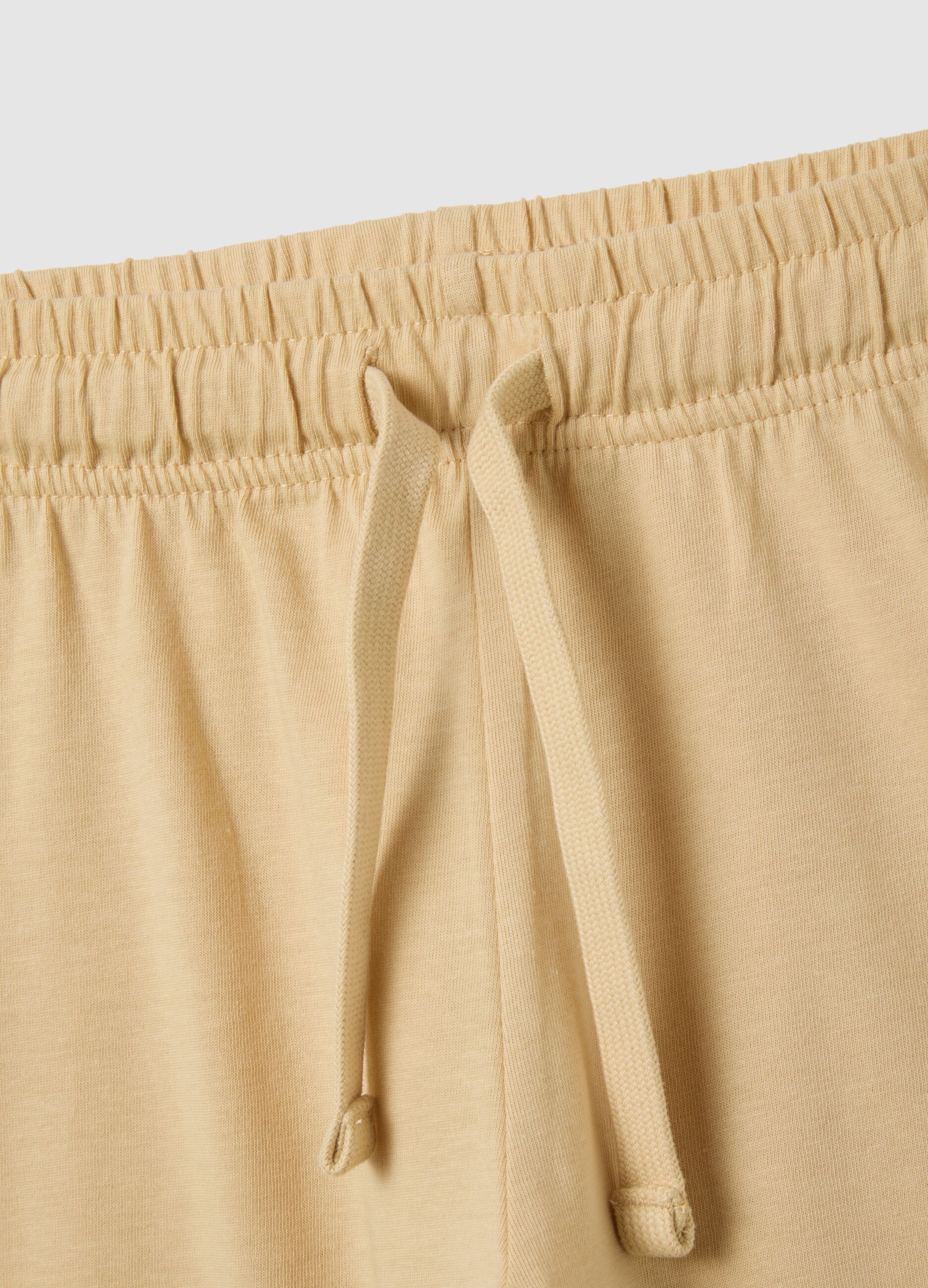Children's beige pure cotton Bermuda shorts, regular fit