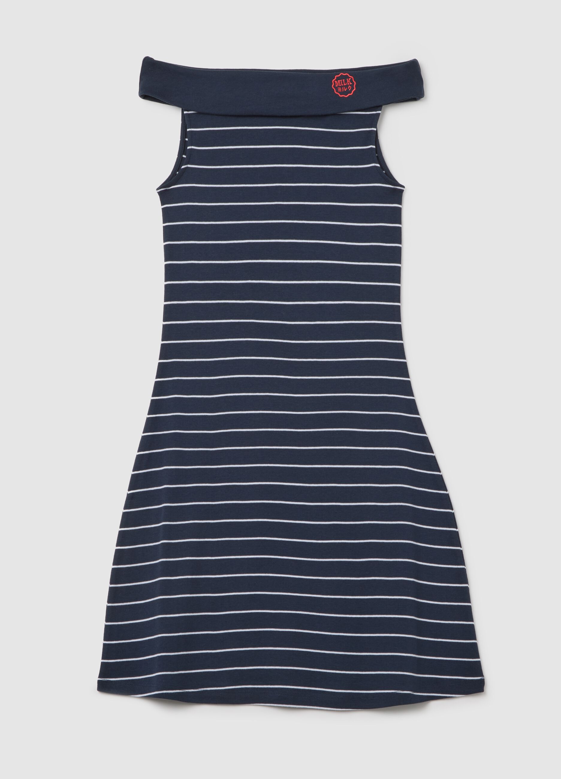 Women's dress in pure multi-coloured cotton regular fit