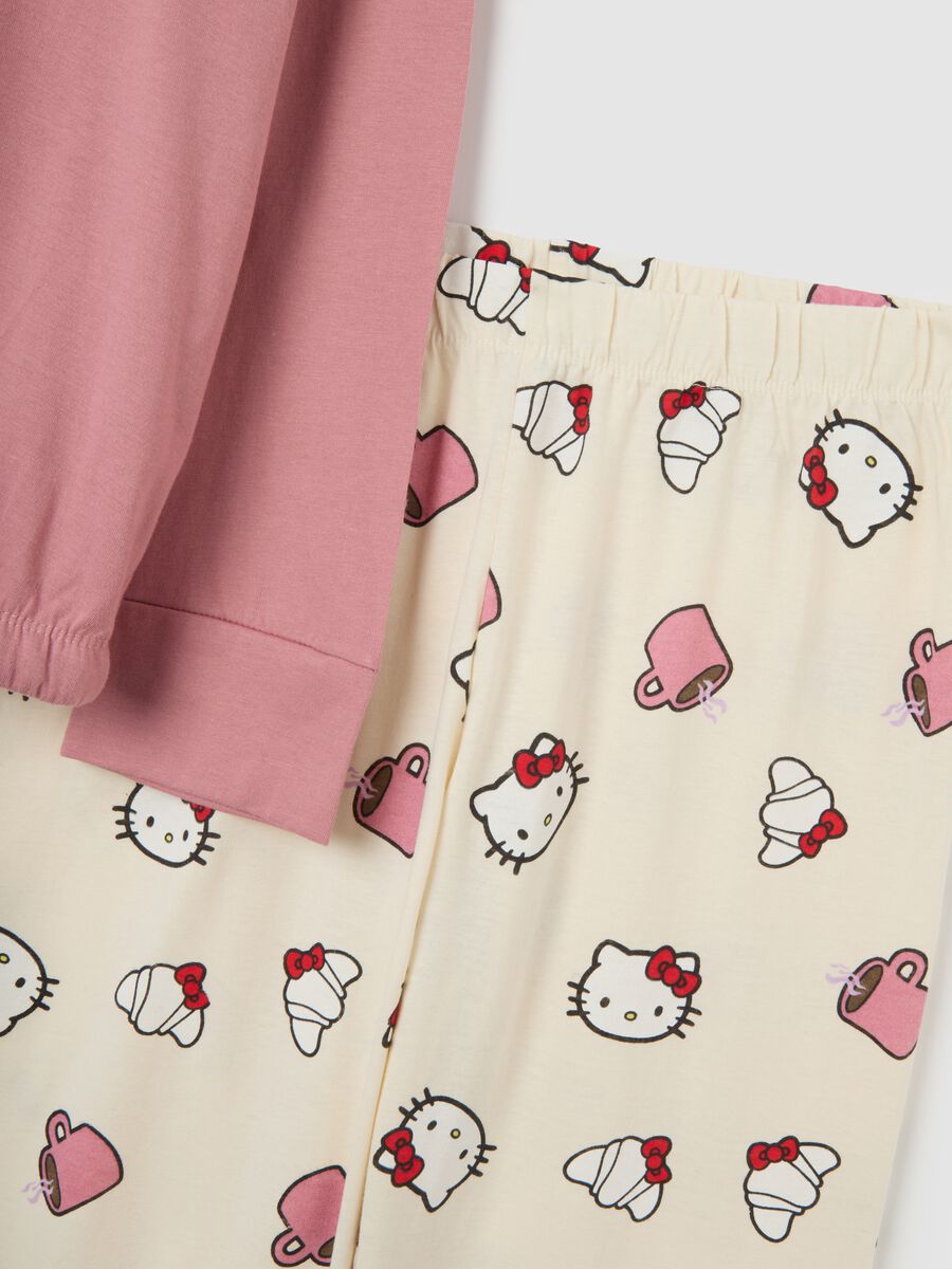 Pigiama rosa in cotone con stampe Hello Kitty_1