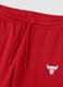 Red cotton blend regular fit trousers with Chicago Bulls print_5