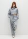 Grey Cotton Mix Wide Leg Jogger_0