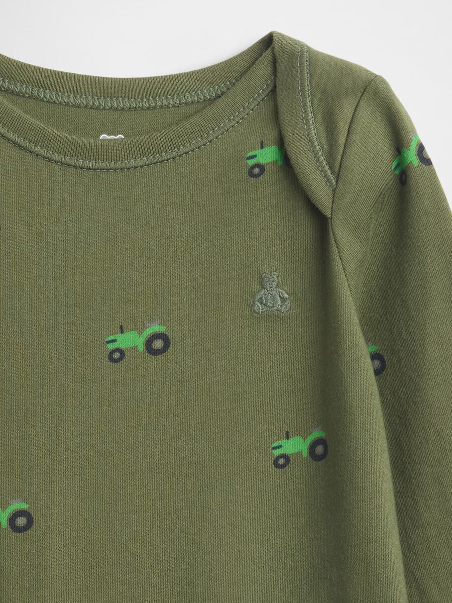 Green cotton bodysuit for newborn_2