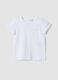 White pure cotton T-shirt with chest pocket_0