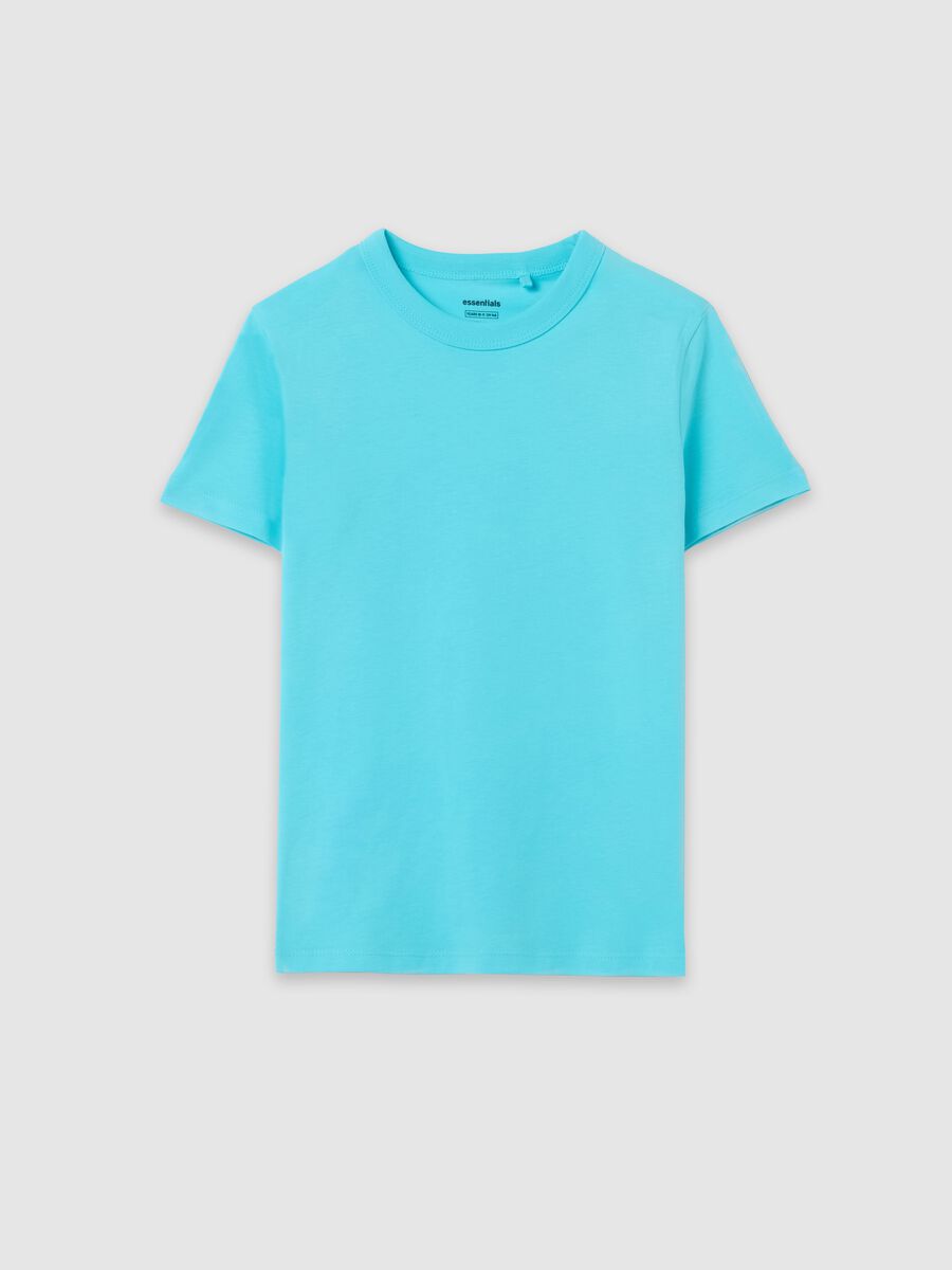 T-shirt Essential azzurra in cotone organico _0