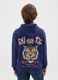 Children's blue hooded sweatshirt in regular fit cotton blend with print_1