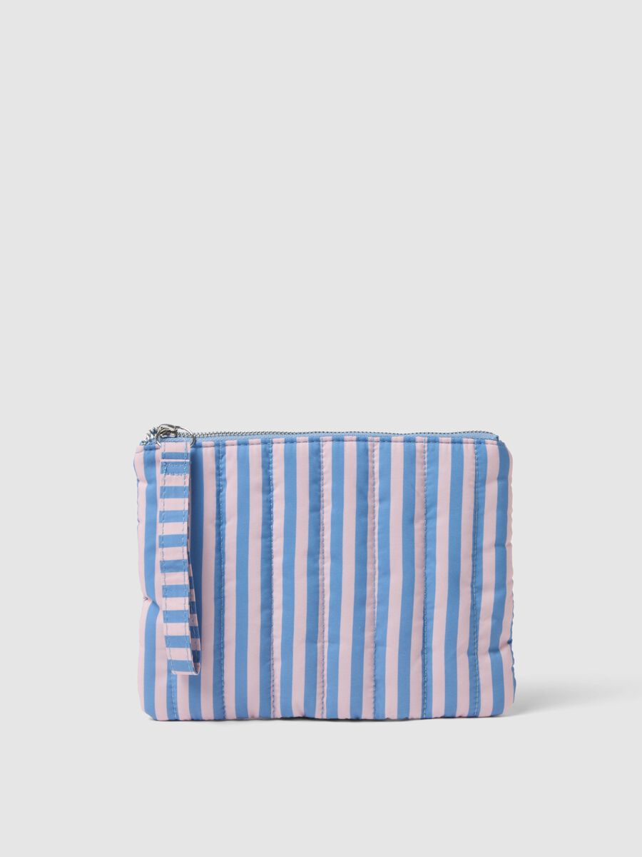 Pochette a righe multicolor con cerniera_0