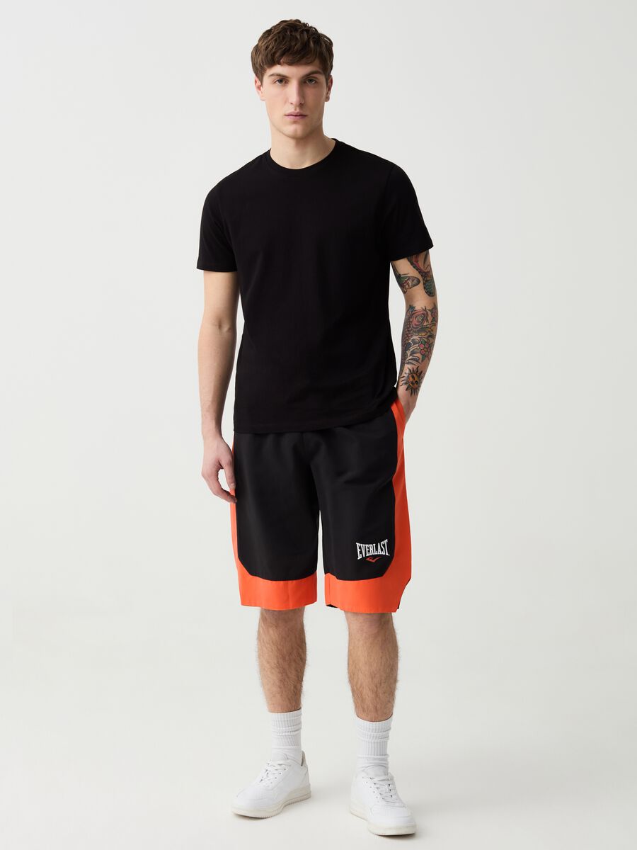 Bermuda joggers with contrasting bands_0