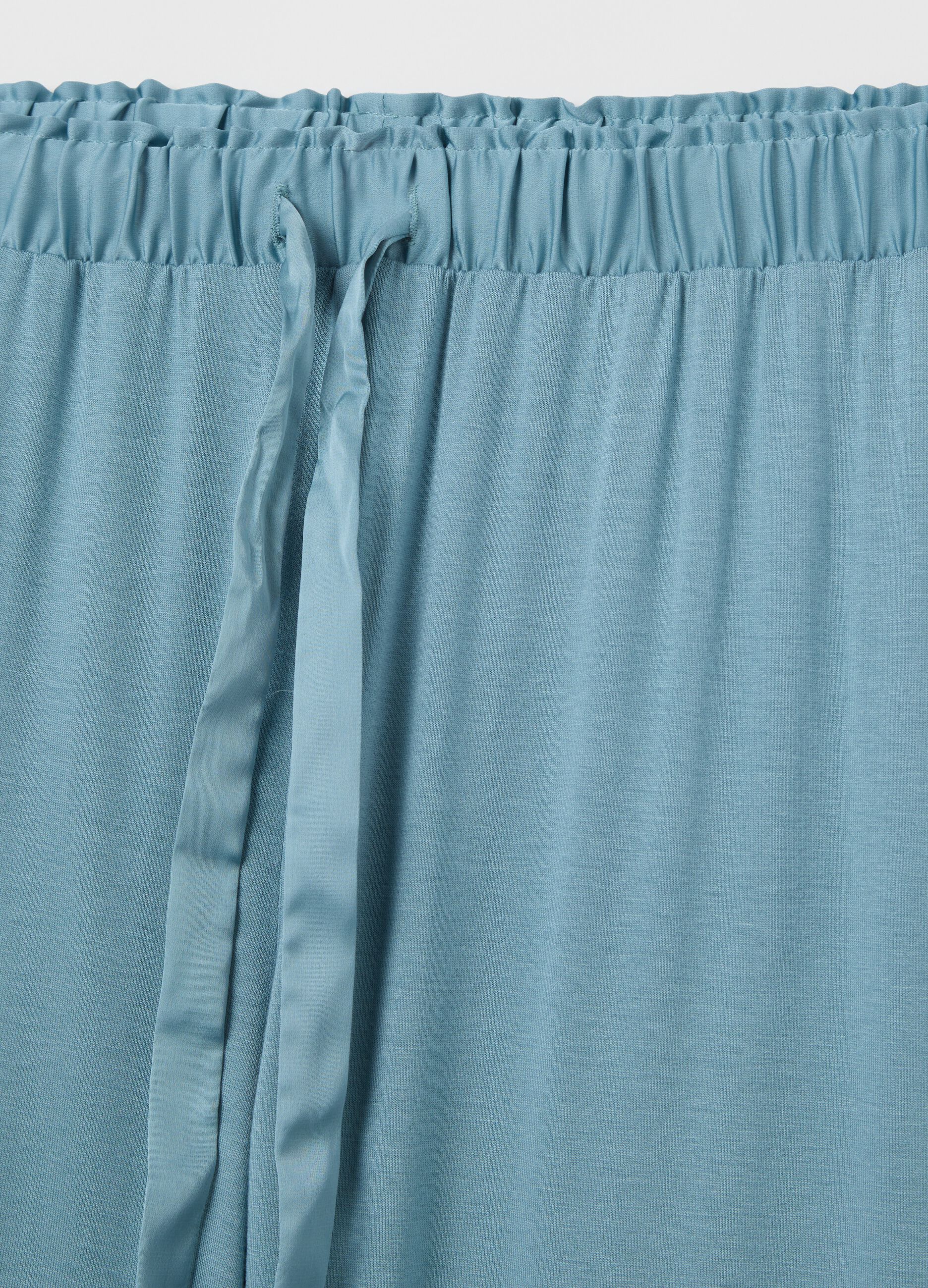 Blue pyjama trousers with drawstring