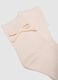 Set of two-pack short cotton socks for girls in blue with bow_2
