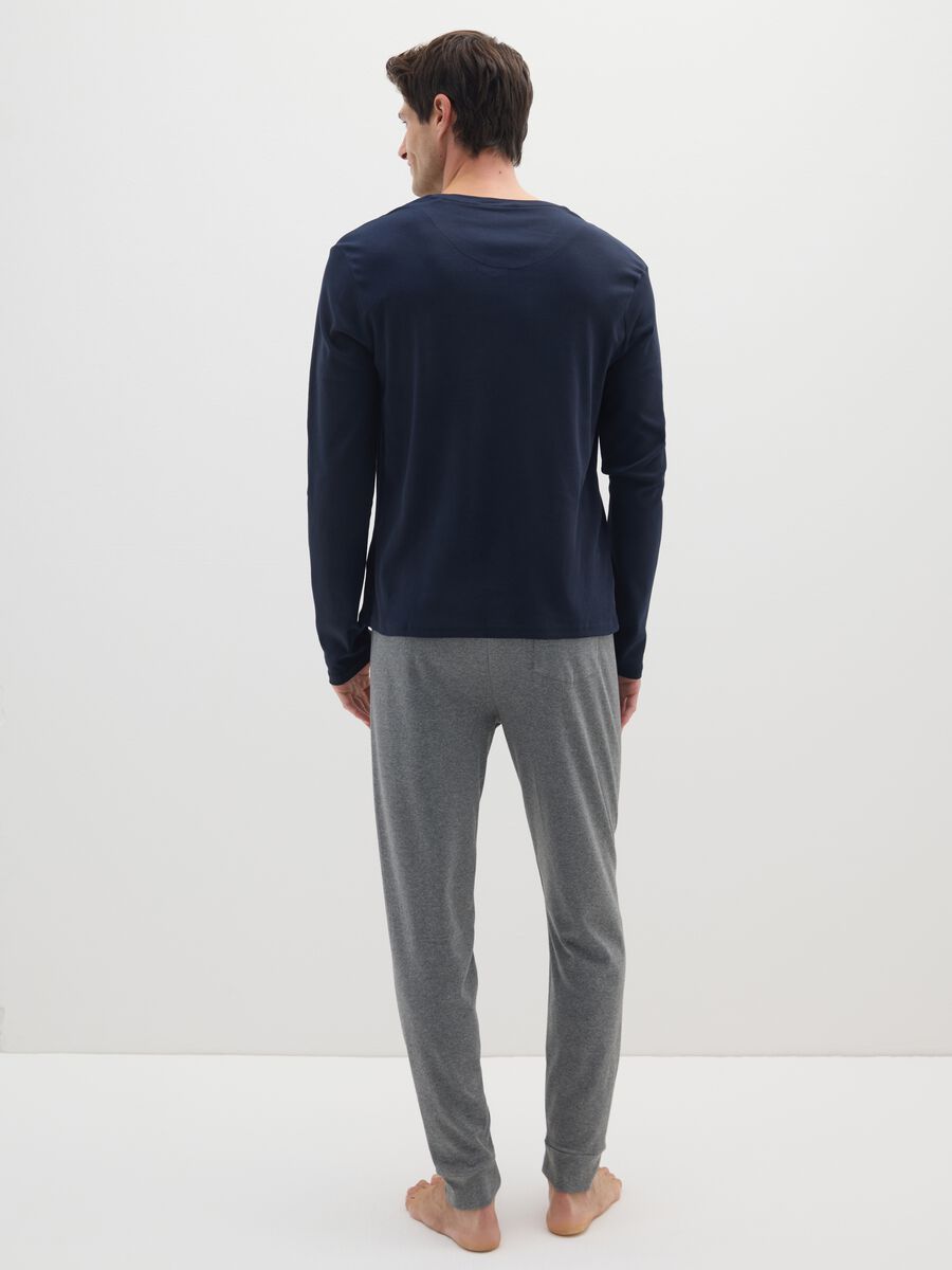 Blue cotton pyjamas for men_2