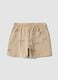Beige organic cotton shorts with all-over print_1