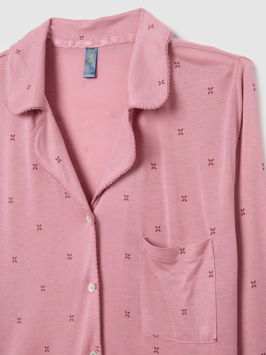 Maglia da notte rosa regular fit con bottoni_5