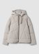 Giacca beige imbottita con cappuccio regular fit_0