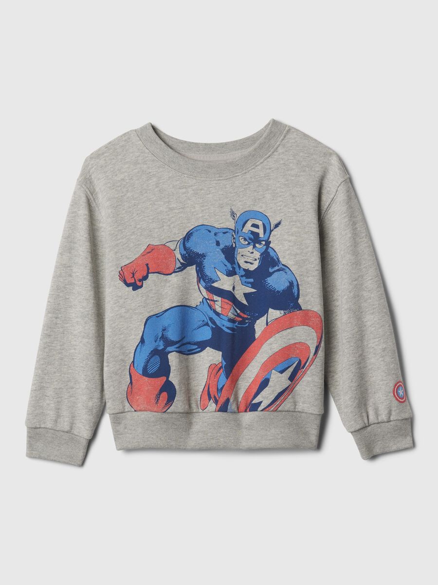 Sweatshirt with round neck and Marvel Captain America print_0