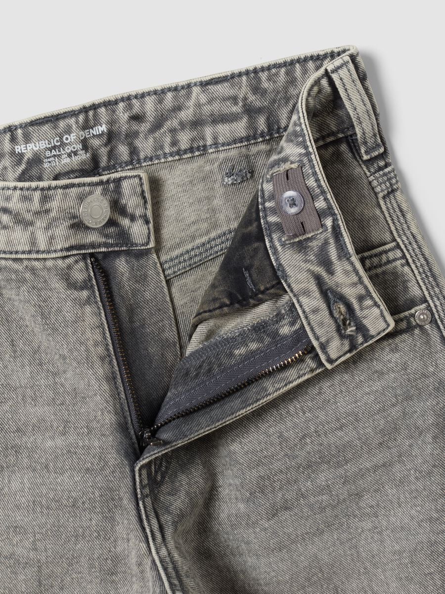 Jeans denim grigi in puro cotone balloon fit_1