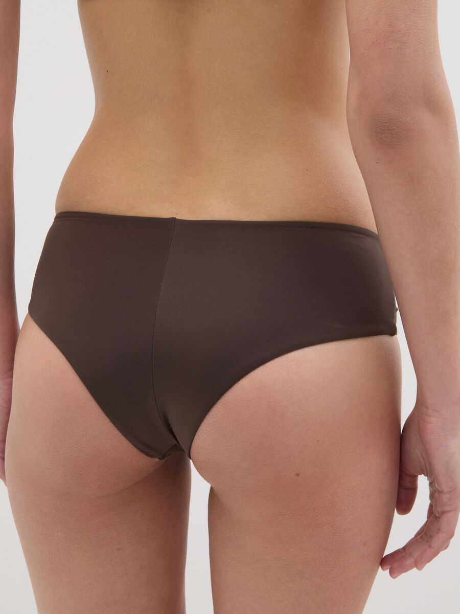 Women's Brown Stretch Blend Bikini Bottoms_3