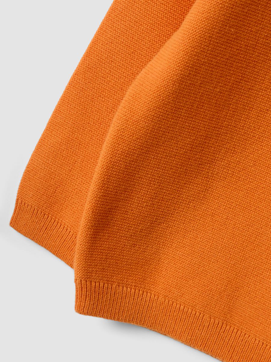 Maglia arancione in puro cotone con bottoni regular fit per bimbo_3