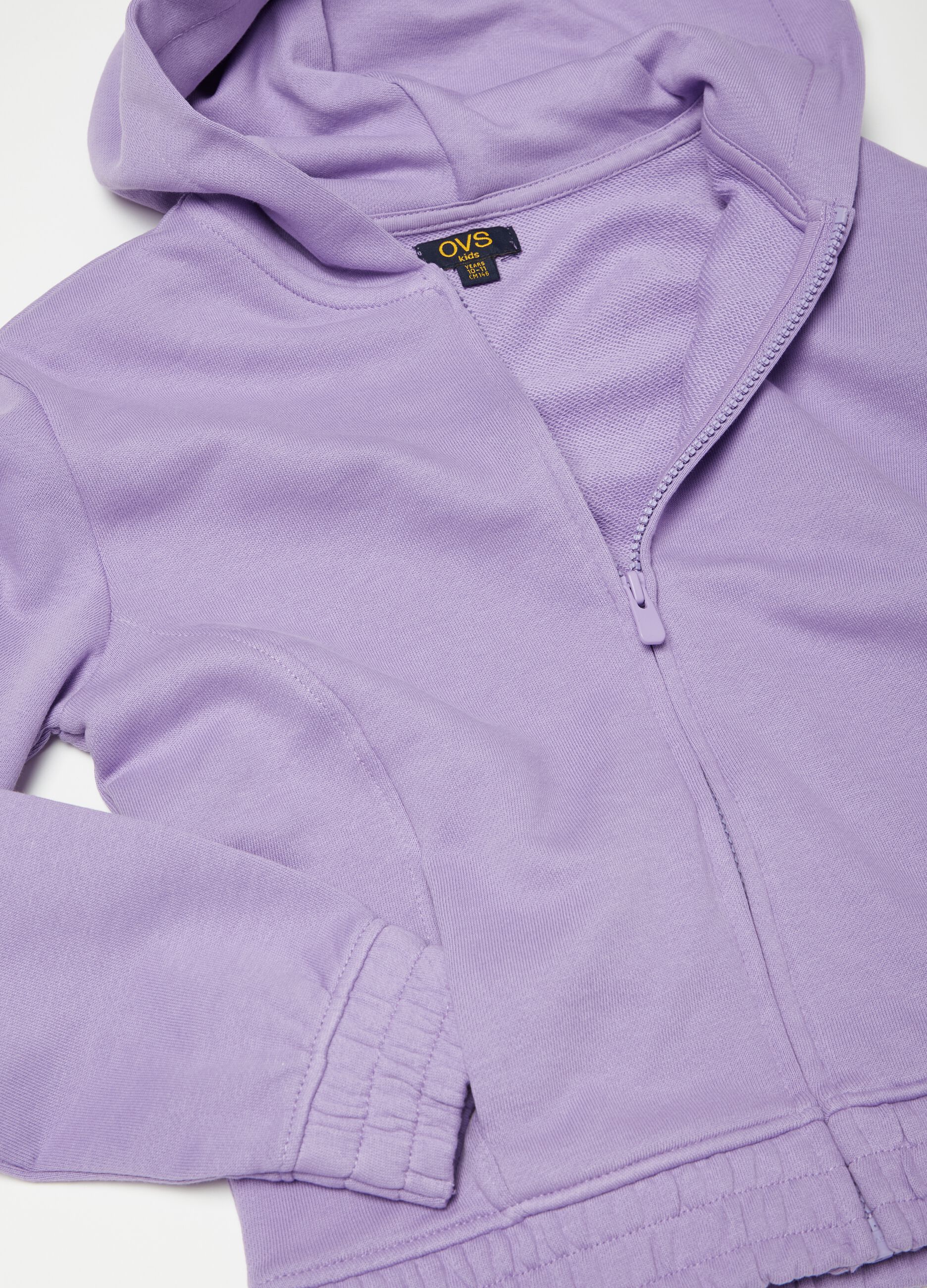 Essential organic cotton full-zip sweatshirt with hood