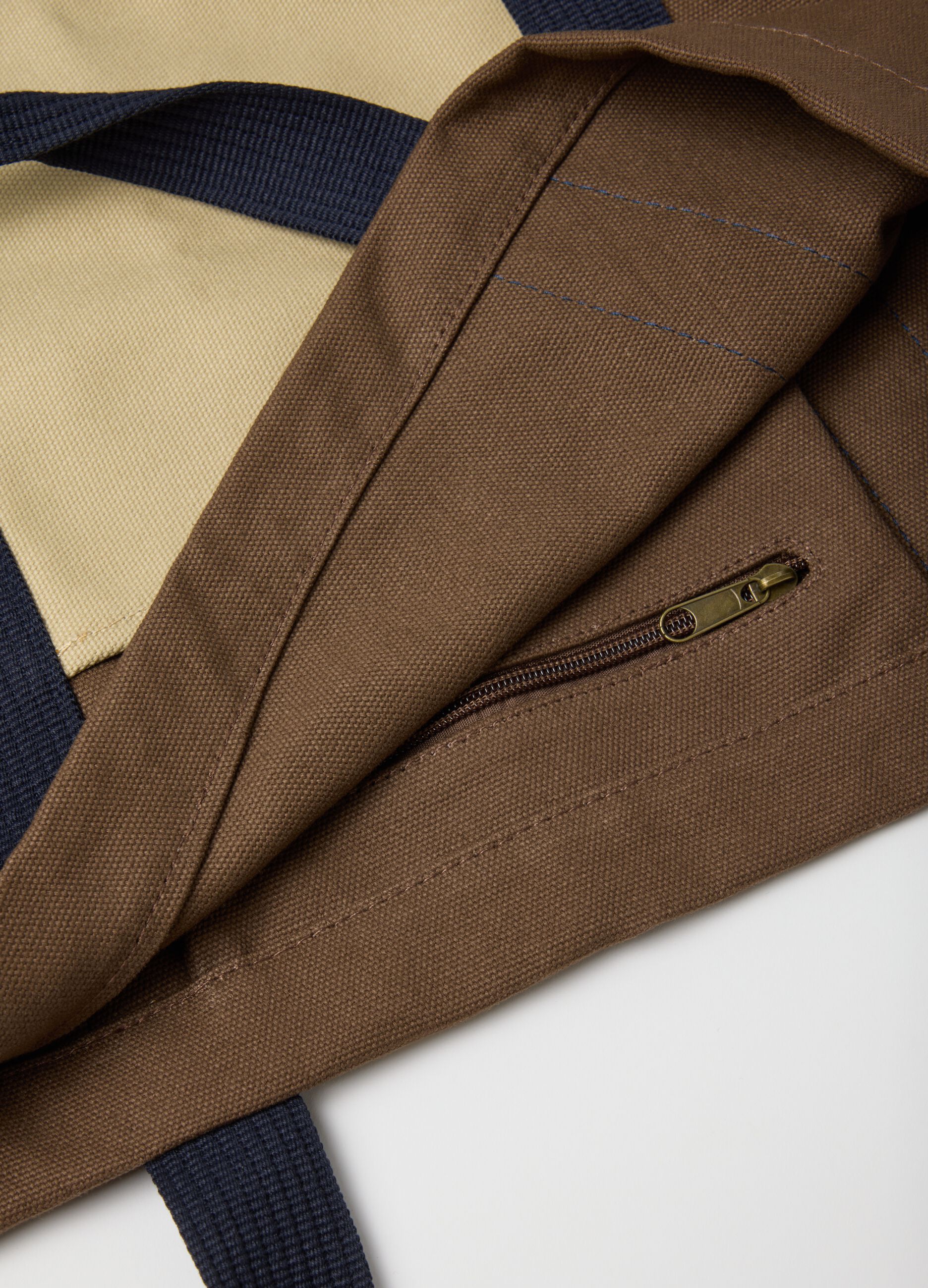 Multicolour pure cotton shopper bag with sturdy handles