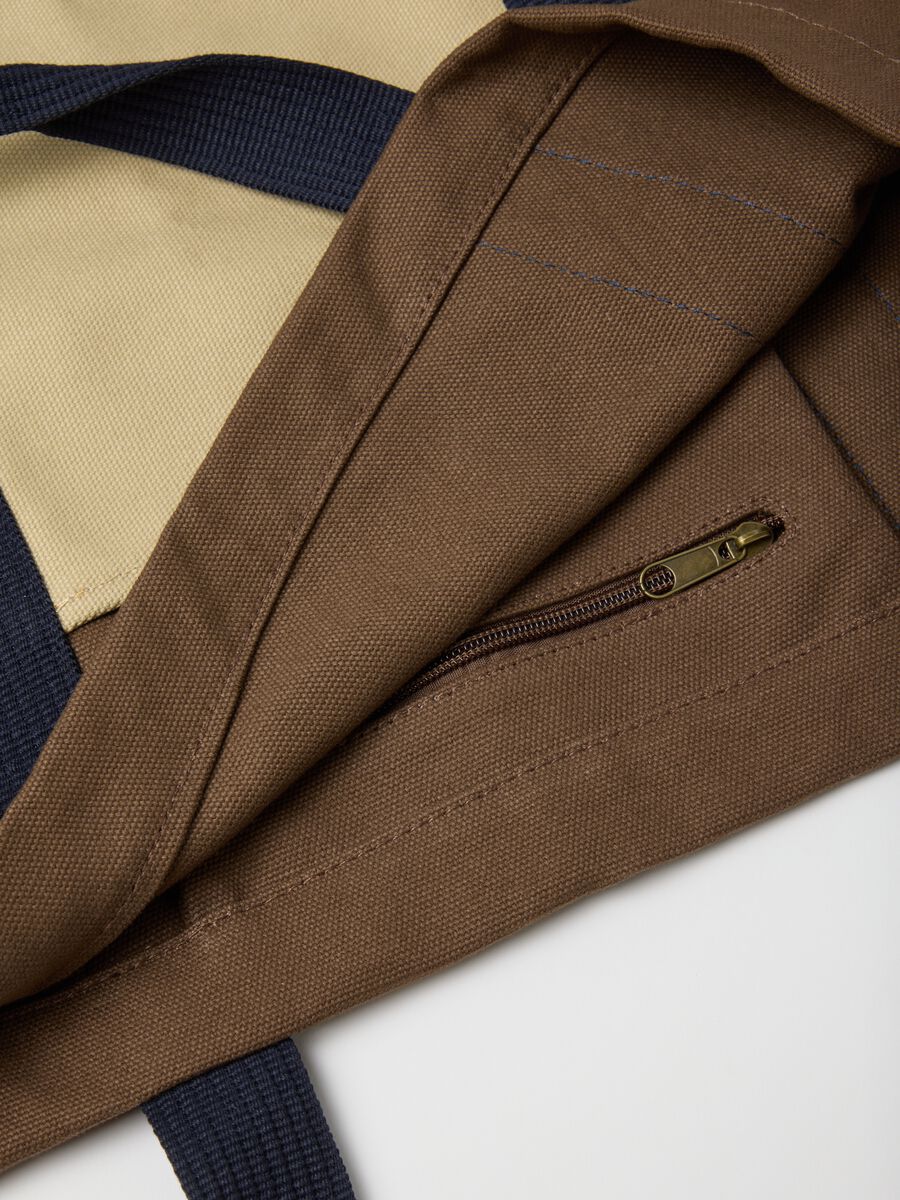 Borsa shopper in puro cotone multicolor con manici robusti_3