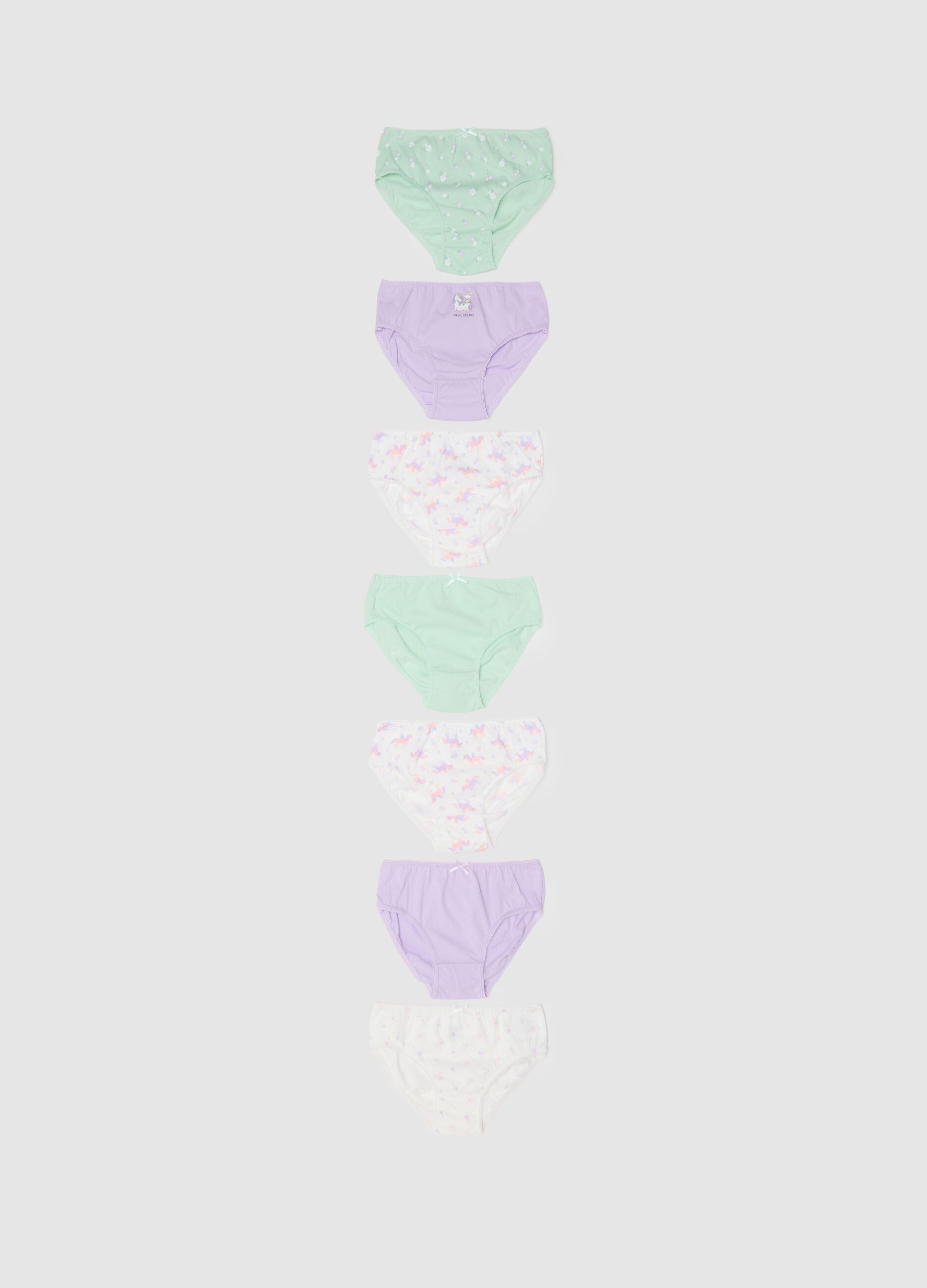 Girls' pure cotton multicolour regular fit multipack panties set