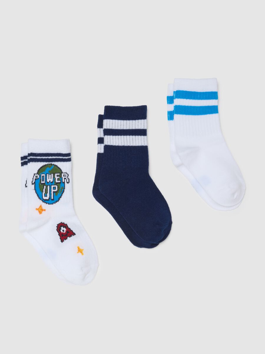 Kids' multicolour cotton stretch socks tripack_0
