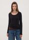 T-shirt nera in viscosa elasticizzata con girocollo slim fit_0