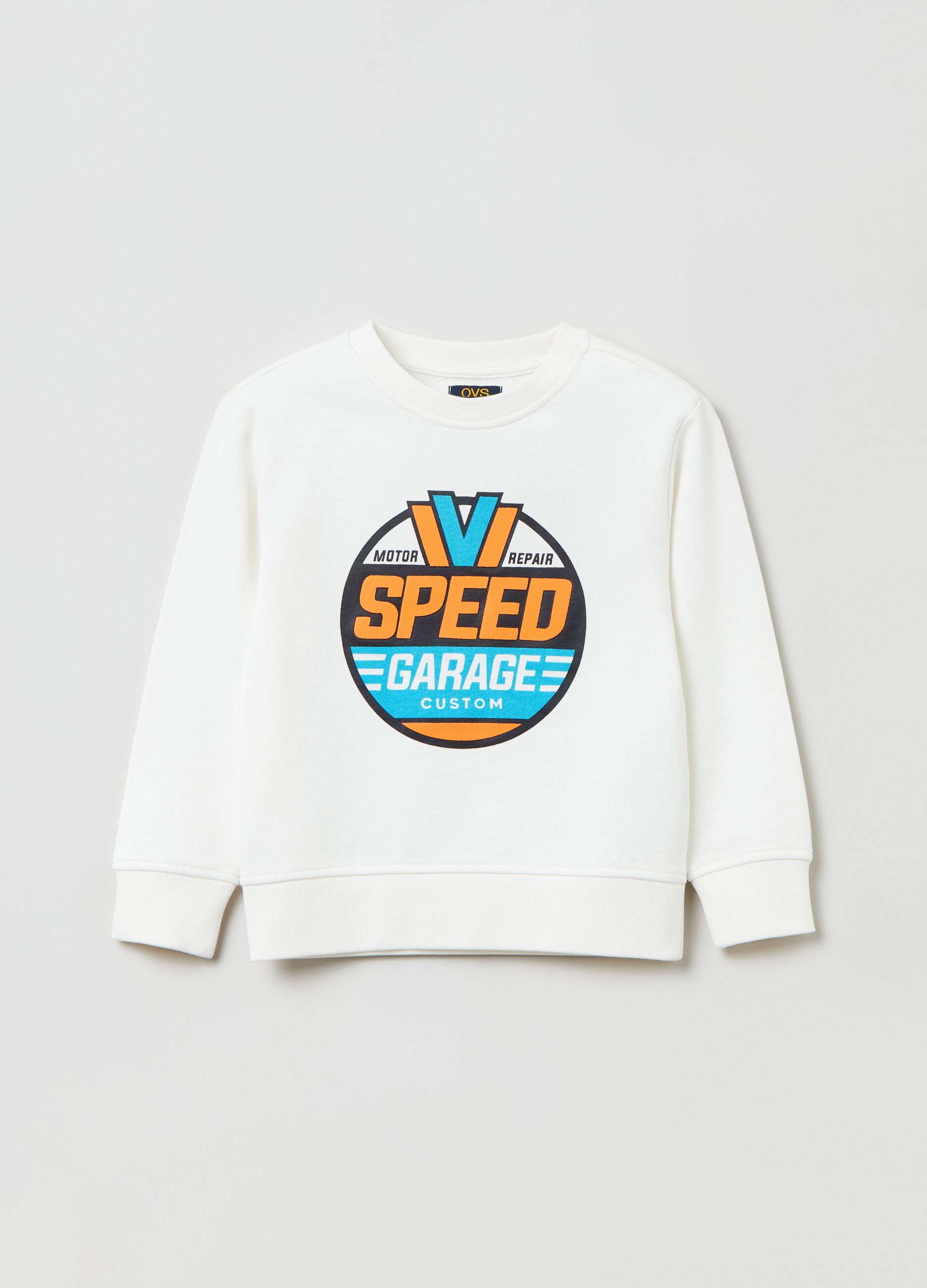 Felpa in cotone con stampa lettering _0